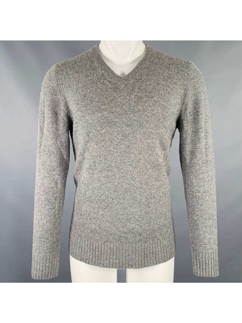 MARC JACOBS Size S Grey Heather Knit Wool Cashmere V-Neck Sweater